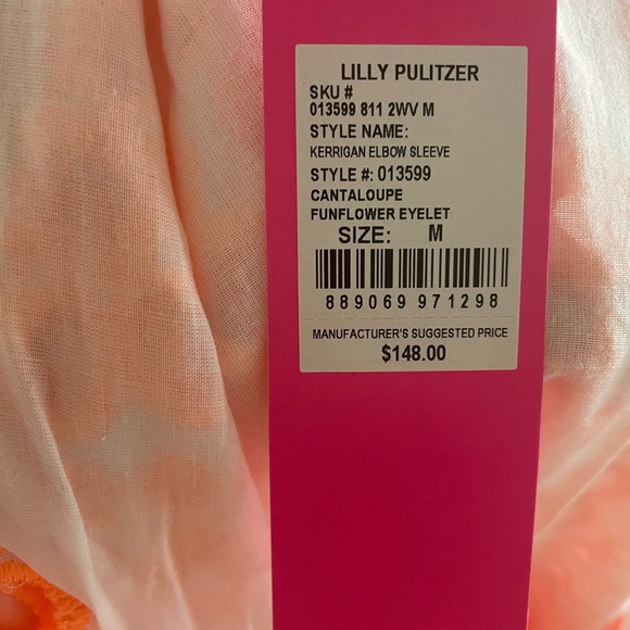 Kerrigan Elbow Sleeve Eyelet Top BNWT M - Picture 2 of 3